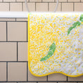 Charger l'image dans la visionneuse de la galerie, Paresse Paris lifestyle home flowers print yellow green Or Mimosa cotton terry towels bath bathroom wellness body beauty accessories gifting made in france parisian quilted bath mat