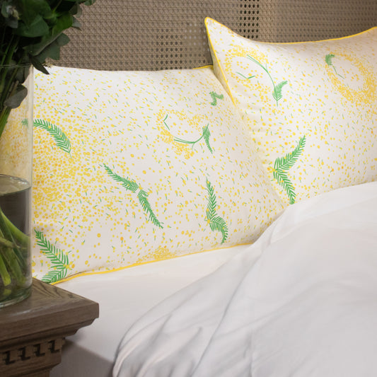 Taie d'oreiller en soie - Or Mimosa