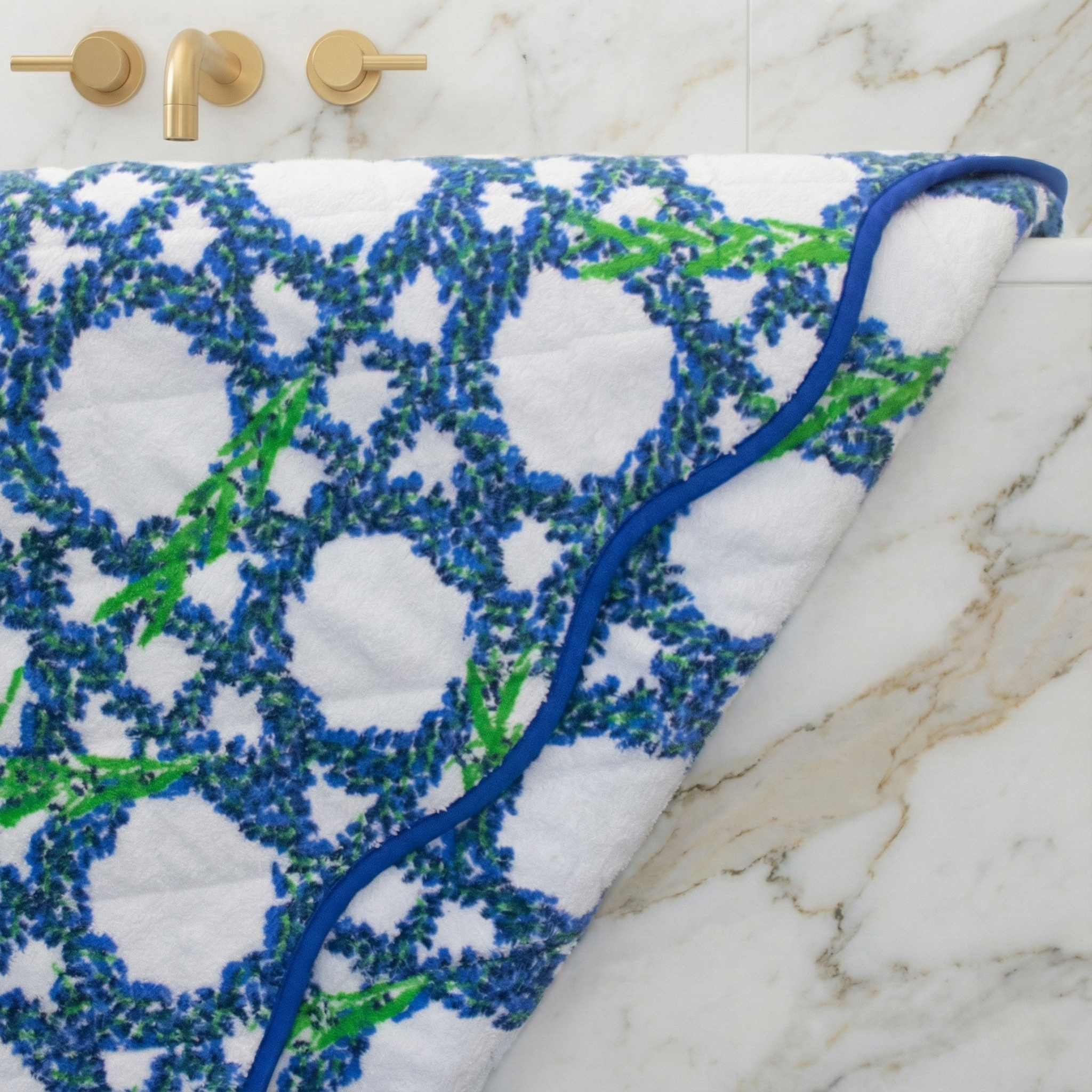 Tapis de bain matelassé éponge - Lavande Céleste