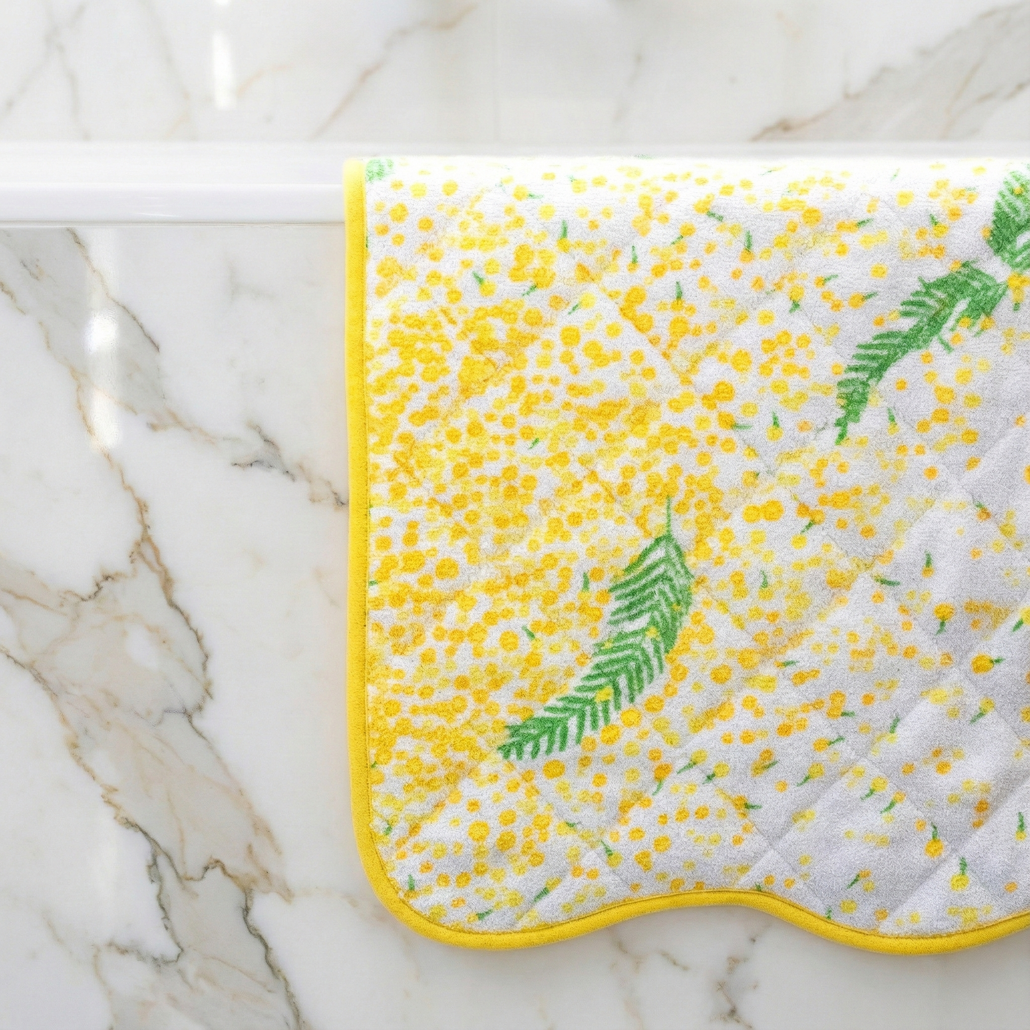 Tapis de bain matelassé éponge - Or Mimosa