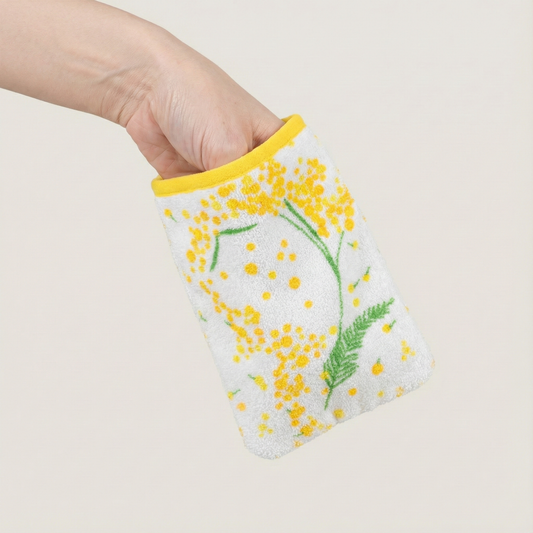 Gant de toilette & démaquillant éponge - Or Mimosa