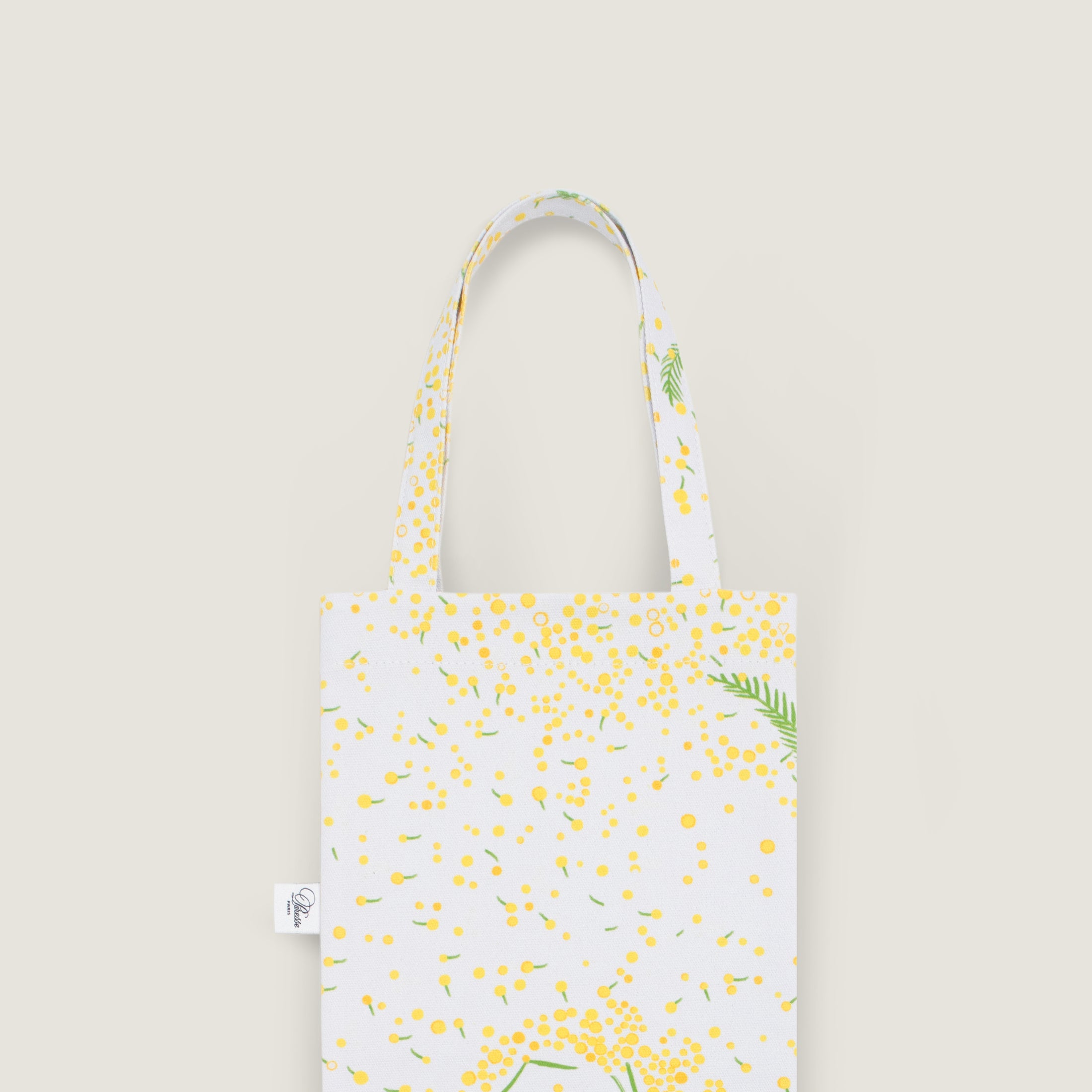 Paresse Paris lifestyle brand home Or Mimosa flowers parisian gifting yellow green prints made in france bread bag baguette cotton