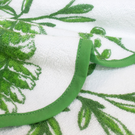 Paresse Paris lifestyle home flowers print green Foret Secrete cotton terry towels bath bathroom wellness body beauty accessories gifting made in france parisian