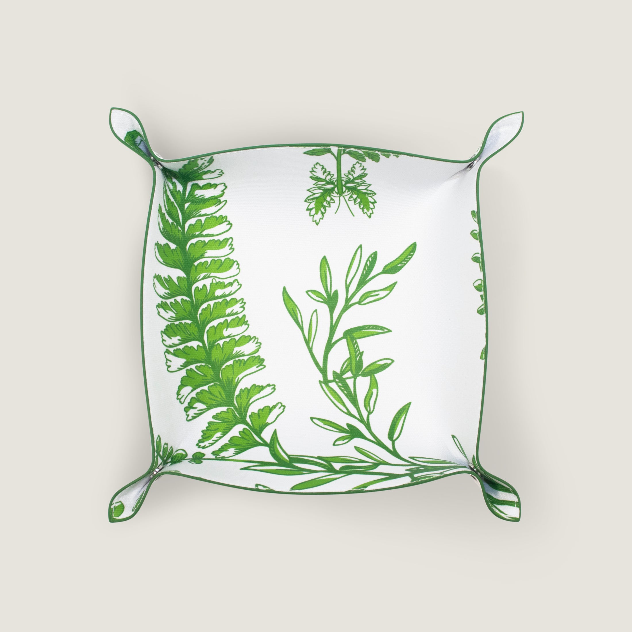 Paresse Paris lifestyle brand home foret secrete flowers parisian gifting green prints made in france waterproof coated canvas snap button valet tray travel