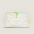 Load image into Gallery viewer, Paresse Paris lifestyle brand home or mimosa flowers parisian gifting yellow green prints made in france waterproof coated canvas toiletry cosmetics case zipper functional travel
